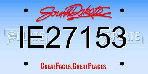 IE27153 South Dakota License Plate