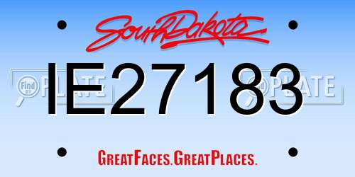 IE27183 South Dakota License Plate