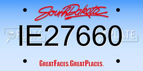 IE27660 South Dakota License Plate