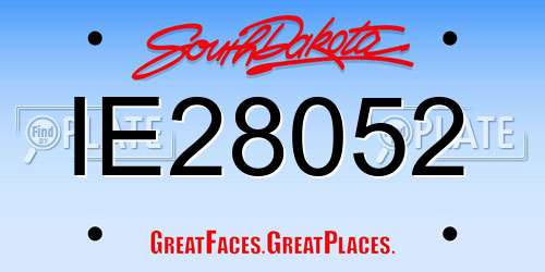 IE28052 South Dakota License Plate
