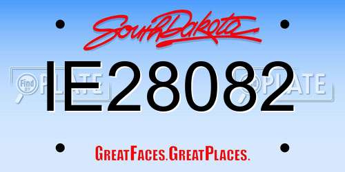 IE28082 South Dakota License Plate