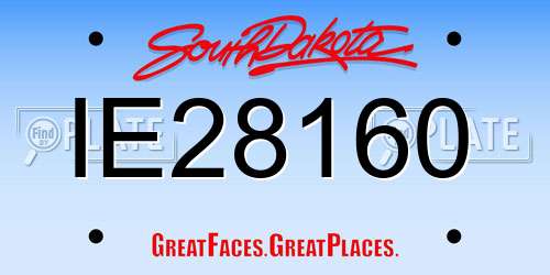 IE28160 South Dakota License Plate
