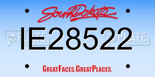 IE28522 South Dakota License Plate