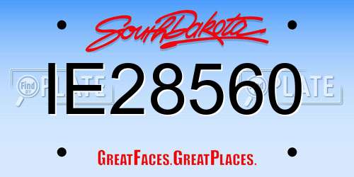 IE28560 South Dakota License Plate