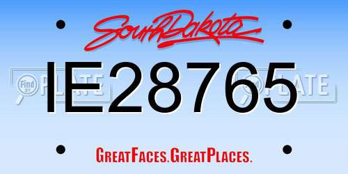 IE28765 South Dakota License Plate