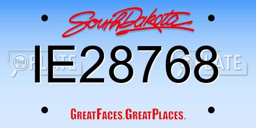 IE28768 South Dakota License Plate
