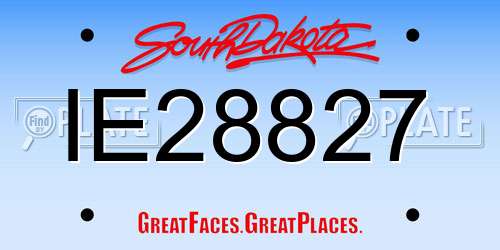 IE28827 South Dakota License Plate