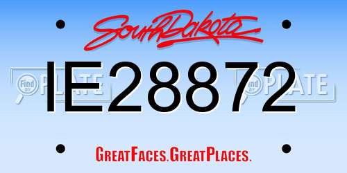 IE28872 South Dakota License Plate