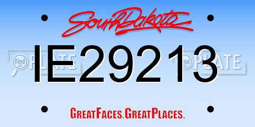 IE29213 South Dakota License Plate
