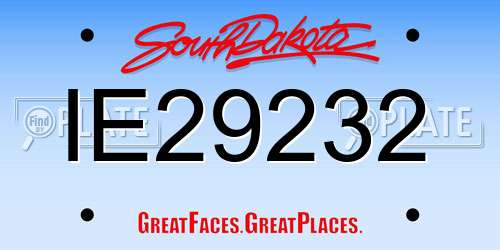 IE29232 South Dakota License Plate