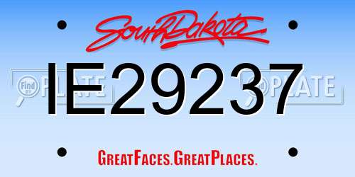 IE29237 South Dakota License Plate