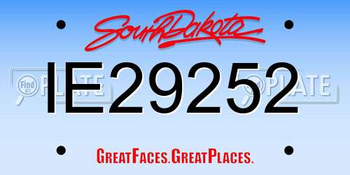 IE29252 South Dakota License Plate