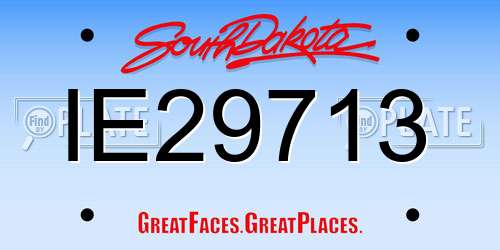 IE29713 South Dakota License Plate