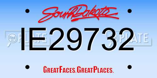IE29732 South Dakota License Plate