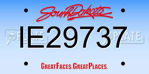 IE29737 South Dakota License Plate
