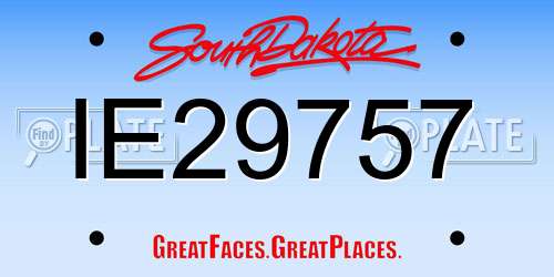 IE29757 South Dakota License Plate