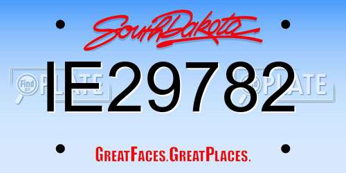 IE29782 South Dakota License Plate