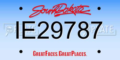 IE29787 South Dakota License Plate
