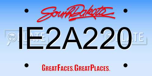 IE2A220 South Dakota License Plate
