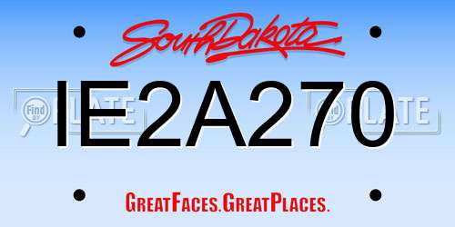 IE2A270 South Dakota License Plate