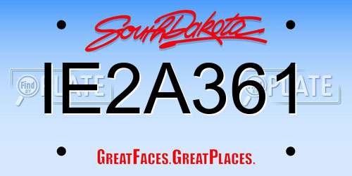 IE2A361 South Dakota License Plate