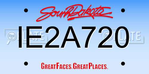 IE2A720 South Dakota License Plate