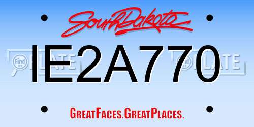 IE2A770 South Dakota License Plate