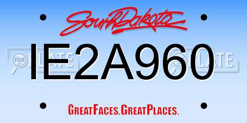 IE2A960 South Dakota License Plate