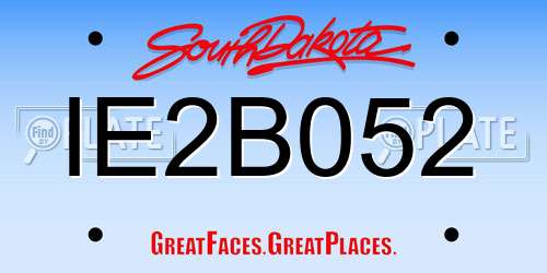 IE2B052 South Dakota License Plate