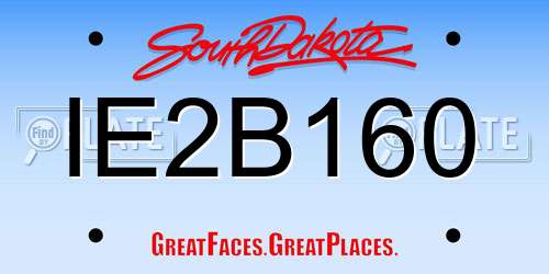 IE2B160 South Dakota License Plate