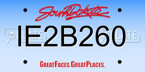 IE2B260 South Dakota License Plate