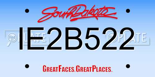 IE2B522 South Dakota License Plate