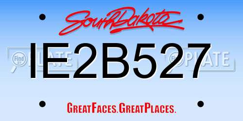 IE2B527 South Dakota License Plate