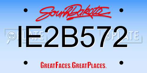 IE2B572 South Dakota License Plate