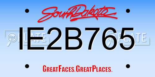 IE2B765 South Dakota License Plate