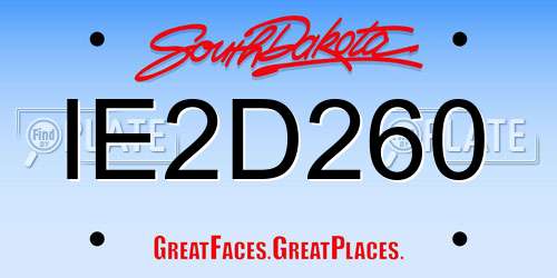 IE2D260 South Dakota License Plate