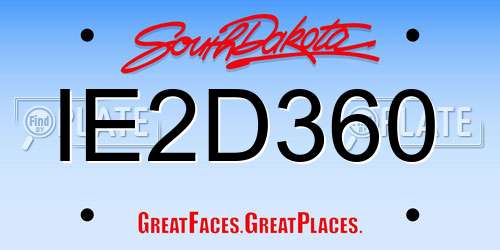 IE2D360 South Dakota License Plate