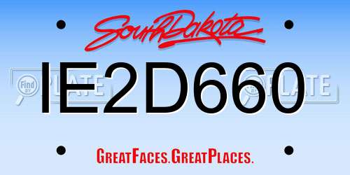 IE2D660 South Dakota License Plate