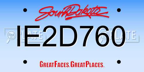 IE2D760 South Dakota License Plate