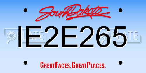 IE2E265 South Dakota License Plate
