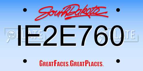 IE2E760 South Dakota License Plate