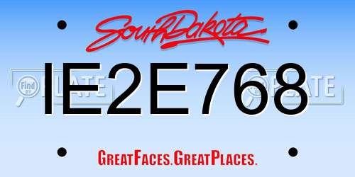 IE2E768 South Dakota License Plate