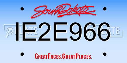 IE2E966 South Dakota License Plate