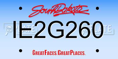 IE2G260 South Dakota License Plate