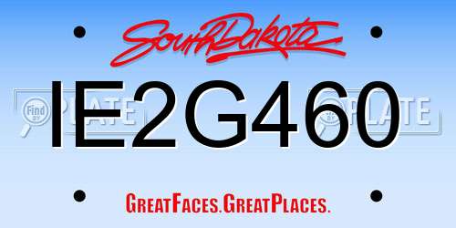 IE2G460 South Dakota License Plate