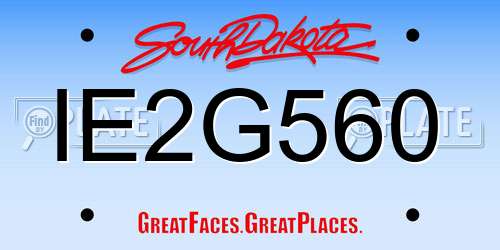 IE2G560 South Dakota License Plate