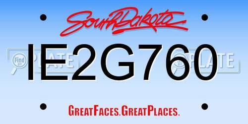 IE2G760 South Dakota License Plate