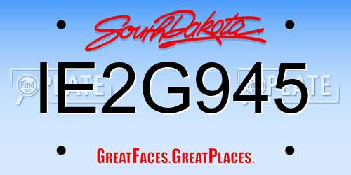 IE2G945 South Dakota License Plate