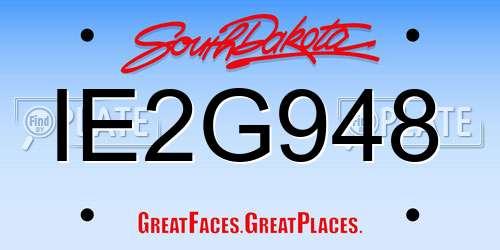 IE2G948 South Dakota License Plate
