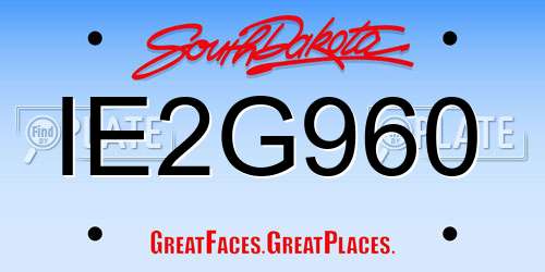 IE2G960 South Dakota License Plate